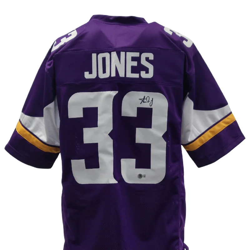 Custom soccer jersey with vibrant color combinations-Aaron Jones Signed Custom Purple Football Jersey