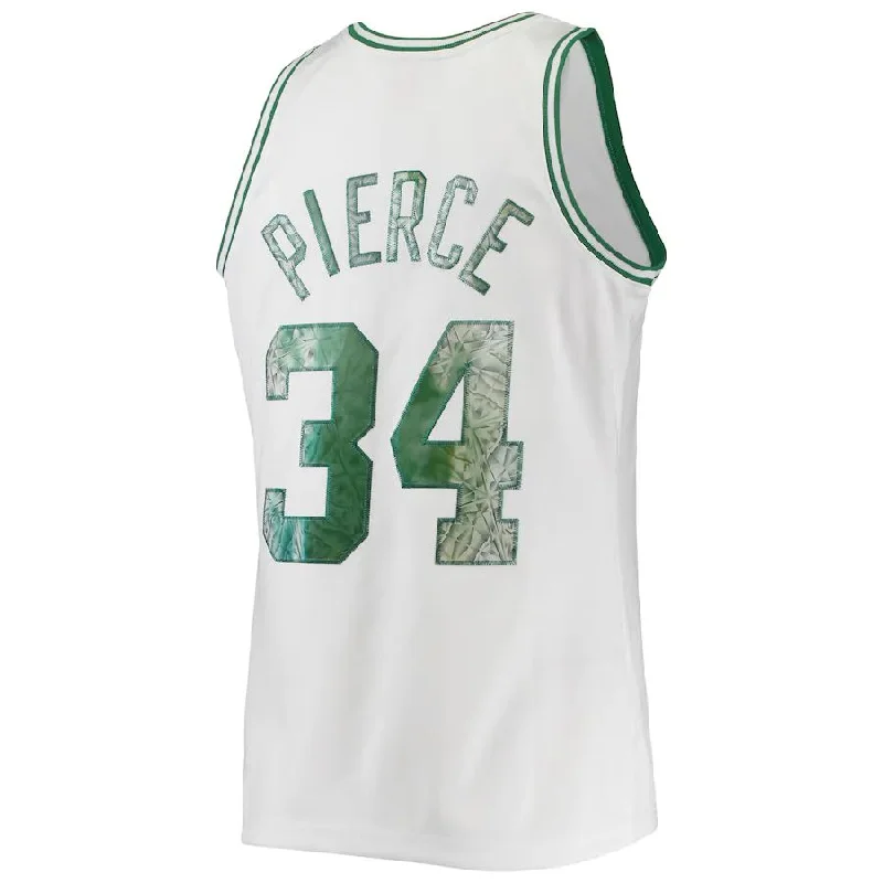 Basketball jersey with moisture-wicking material for comfort-B.Celtics #34 Paul Pierce Mitchell & Ness 1996-97 Hardwood Classics 75th Anniversary Diamond Swingman Jersey White Stitched American Basketball Jersey