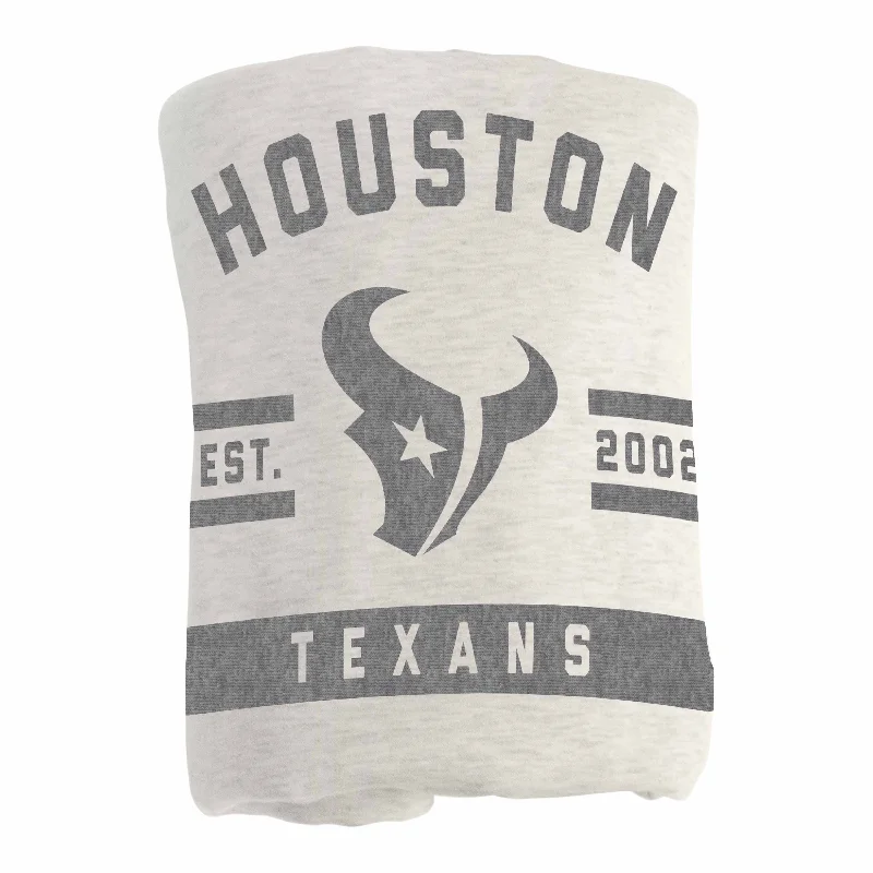 Sports team-themed towels for bathroom decor-Houston Texans Oatmeal Sweatshirt Blanket