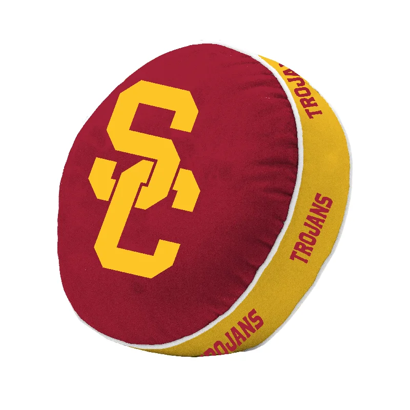 Sports-themed bed linens for home décor-USC Puff Pillow