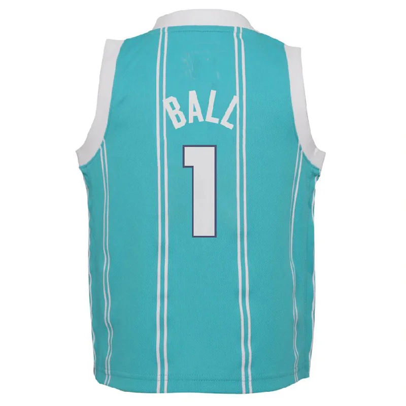 Basketball jersey with unique fabric blends for comfort-C.Hornets #1 LaMelo Ball Jordan Brand Infant 2021-22 Replica Jersey Icon Edition Teal Stitched American Basketball Jersey