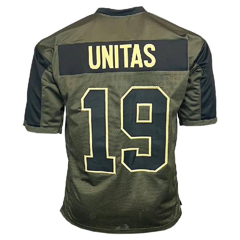 Custom soccer jersey with fully customized designs-Johnny Unitas Unsigned Salute to Service Football Jersey