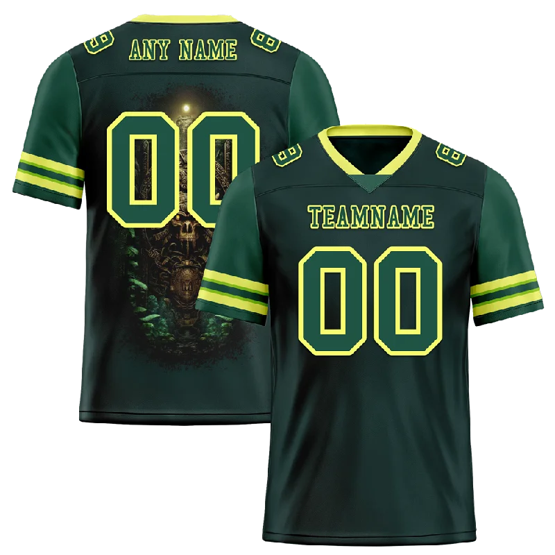 Custom soccer jersey with stripes and bold designs-Custom Green Skull Fashion Green Personalized Authentic Football Jersey FBJ02-bc0fbb9