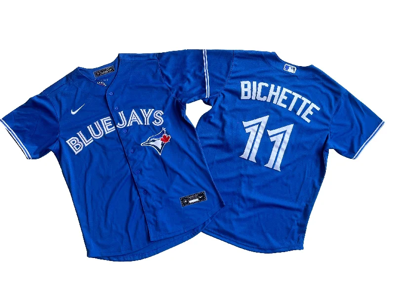 Personalized baseball jersey with name and number-Men's Toronto Blue Jays Bo Bichette #11 Royal Alternate Replica Player Name Jersey