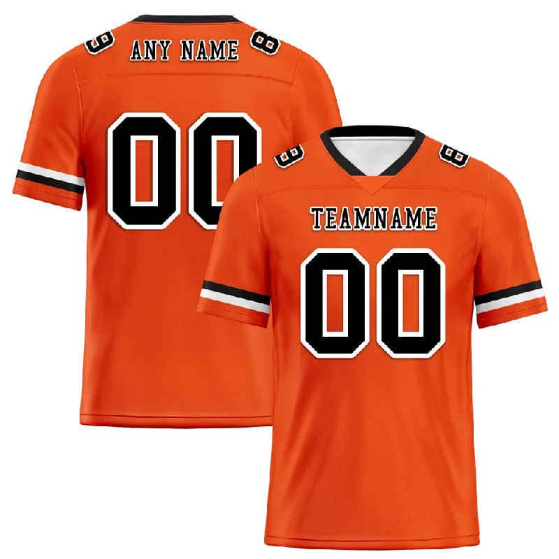 Soccer jersey with comfortable fabric for all-day wear-Custom Orange Classic Style Black Personalized Authentic Football Jersey FBJ02-bc0f0a0