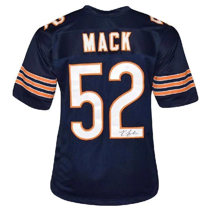 Rugby jerseys with sponsor logo placement-Khalil Mack Signed Chicago Pro Blue Football Jersey (JSA)