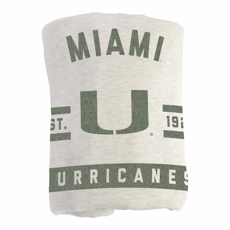 Personalized team fabric for DIY home textile projects-Miami Oatmeal Sweatshirt Blanket