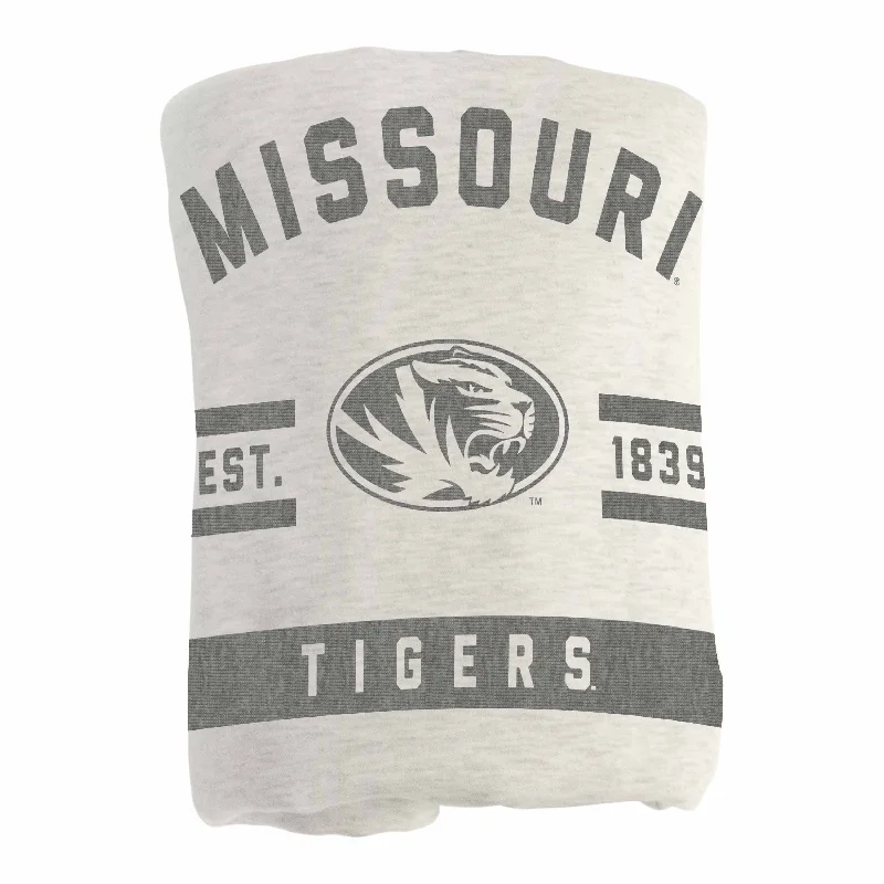 Team-inspired area rugs for sports fans-Missouri Oatmeal Sweatshirt Blanket