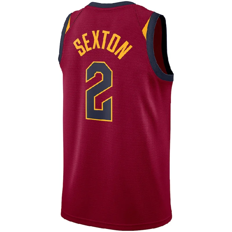 Personalized basketball jersey for gym wear-C.Cavaliers #2 Collin Sexton Swingman Jersey Wine Stitched American Basketball Jersey