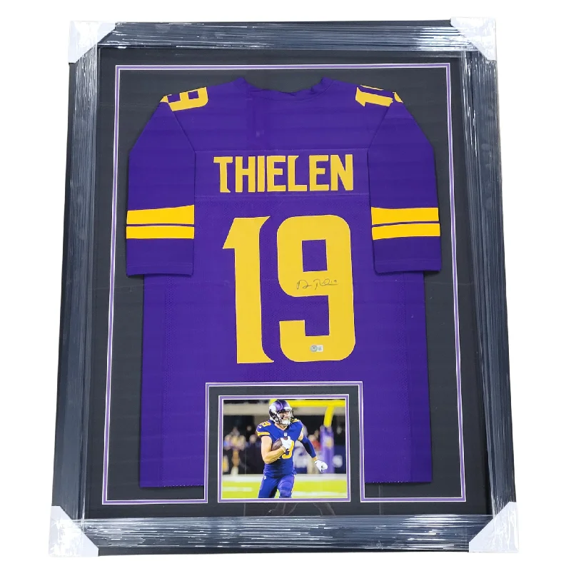 Soccer jersey with vented side panels for breathability-Adam Thielen Signed & Professionally Framed Custom Color Rush Football Jersey