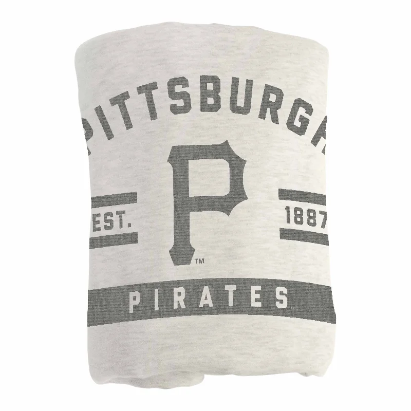 Team logo cushions for home decor-Pittsburgh Pirates Oatmeal Sweatshirt Blanket