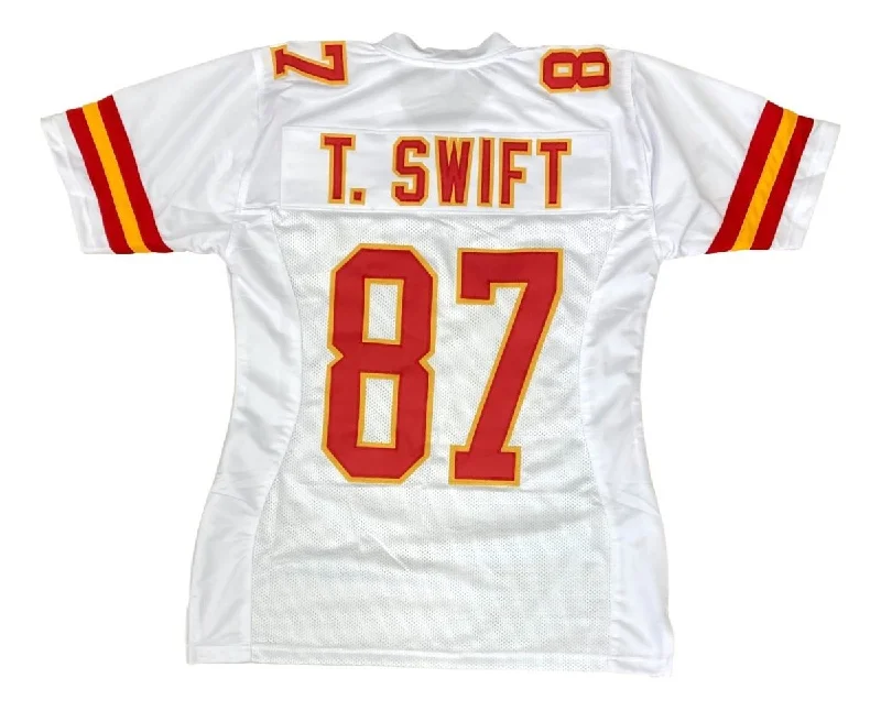 Custom soccer jersey for professional leagues-Taylor Swift Kansas City White Ladies Football Jersey Women's Size Medium