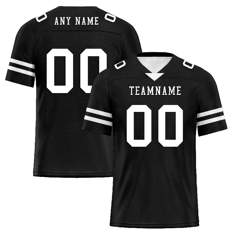 Custom soccer jersey with fully customized designs-Custom Black Classic Style Personalized Authentic Football Jersey FBJ02-bd0a70bc