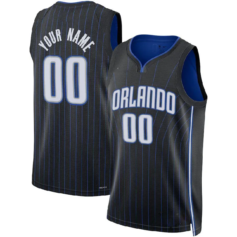 Personalized basketball jersey for special events-Custom O.Magic 2021-22 Diamond Swingman Black Icon Edition Stitched Basketball Jersey