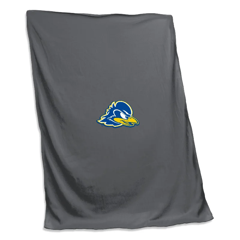 Team home textiles for tailgating events-Delaware Charcoal Screened Sweatshirt Blanket