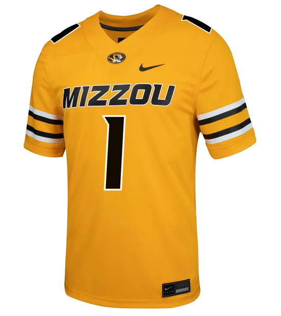 Soccer jersey with breathable mesh for high performance-Mizzou Tigers Nike® 2024 Official Replica #1 Gold Football Jersey