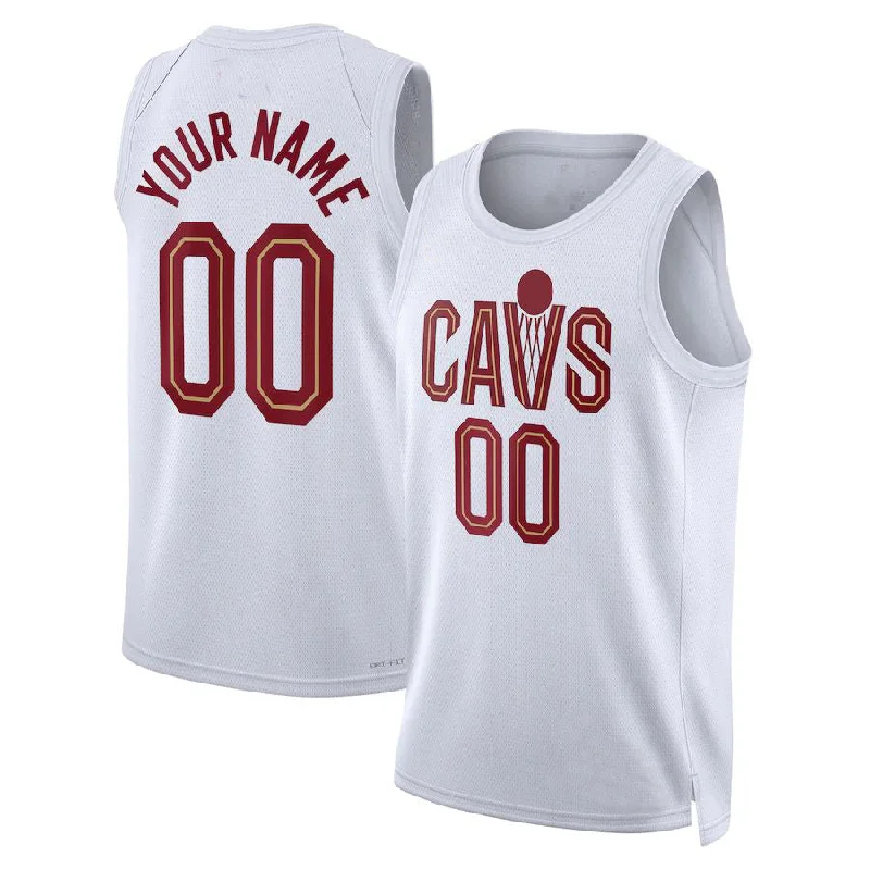 Basketball jersey with moisture-wicking technology-Custom C.Cavaliers Unisex 2022-23 Swingman Jersey White Association Edition American Stitched Basketball Jersey