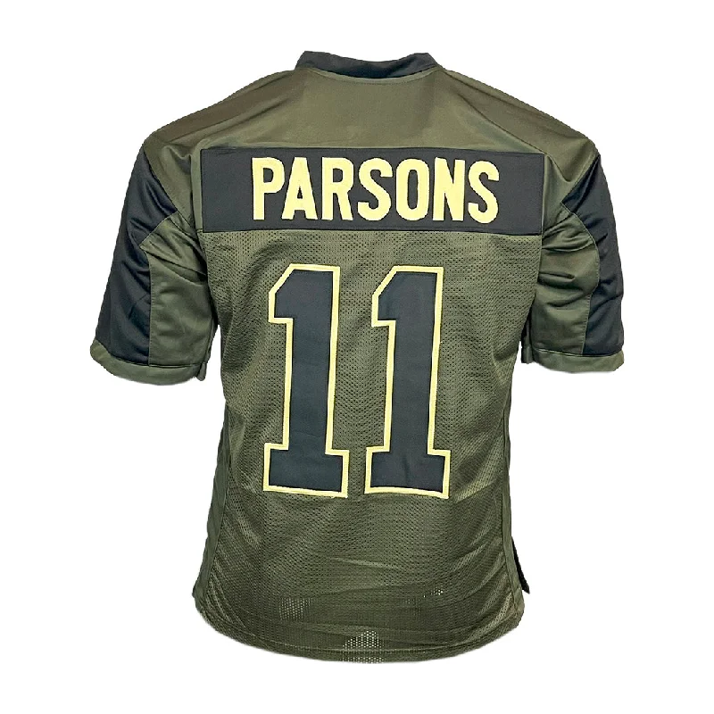 Custom soccer jersey with signature color themes-Micah Parsons Unsigned Salute to Service Football Jersey