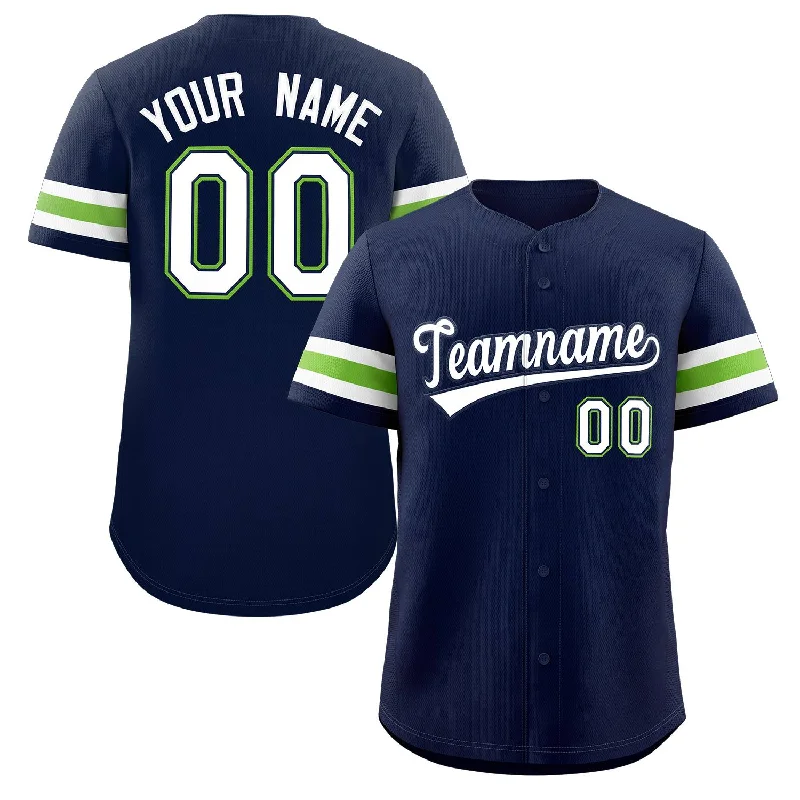 Baseball jersey with vibrant colors for game day-Custom Navy White Classic Style Authentic Baseball Jersey