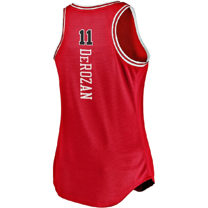 Basketball jersey for fans with team logos-C.Bulls #11 DeMar DeRozan Fanatics Branded 2021-22 Fast Break Tank Jersey Icon Edition Red Stitched American Basketball Jersey