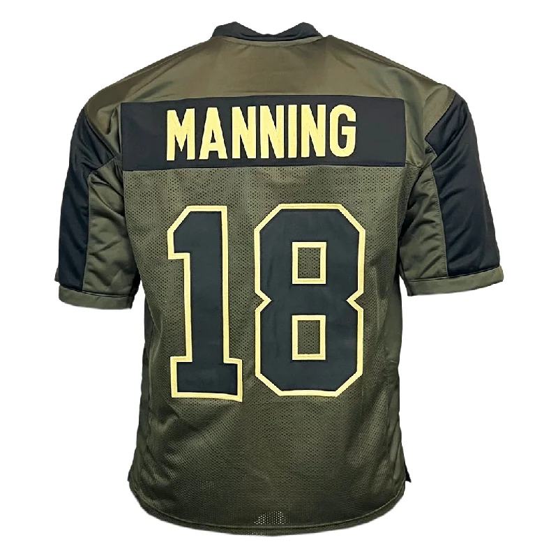 Soccer jersey with side panels for extra airflow-Peyton Manning Unsigned Salute to Service Football Jersey