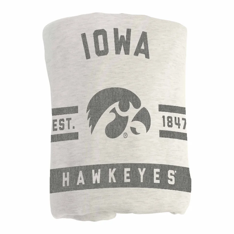 Team logo pillow shams for added bedroom style-Iowa Oatmeal Sweatshirt Blanket