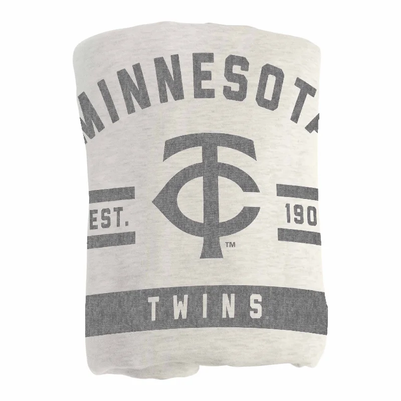 Personalized team sheets for sports enthusiasts-Minnesota Twins Oatmeal Sweatshirt Blanket