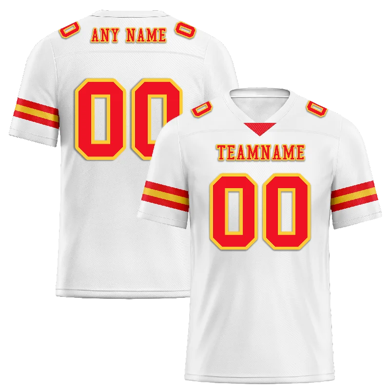 Custom soccer jersey with bold team colors-Custom White Classic Style Personalized Authentic Football Jersey FBJ02-bd0a70bd