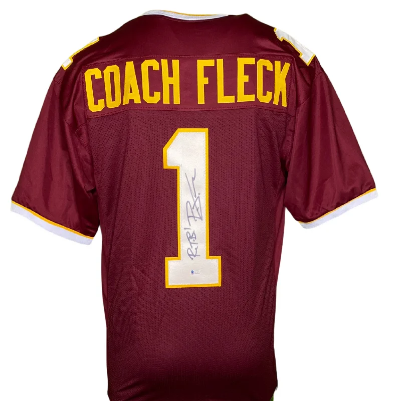 Personalized soccer jersey for family teams-PJ Fleck Signed Custom Maroon Coach Fleck Football Jersey w/ RTB