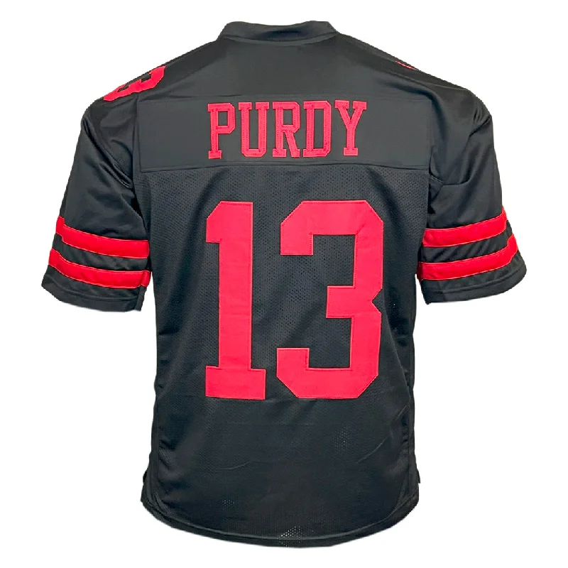 Personalized soccer jersey for family teams-Brock Purdy Unsigned San Francisco Black Football Jersey