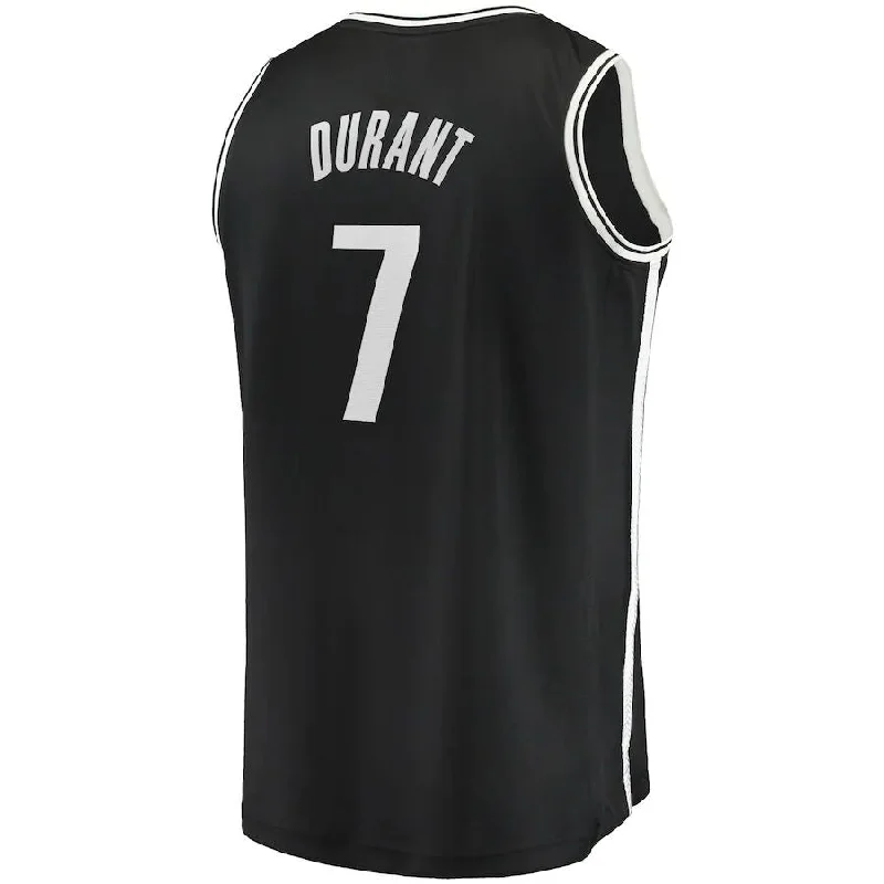 Premium basketball jersey for professional athletes-B.Nets #7 Kevin Durant Fanatics Branded 2019-20 Fast Break Replica Jersey Black Icon Edition Stitched American Basketball Jersey