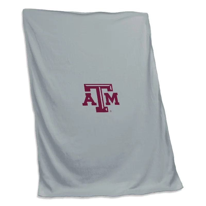 Team logo pillow shams for added bedroom style-Texas A&M Gray Screened Sweatshirt Blanket