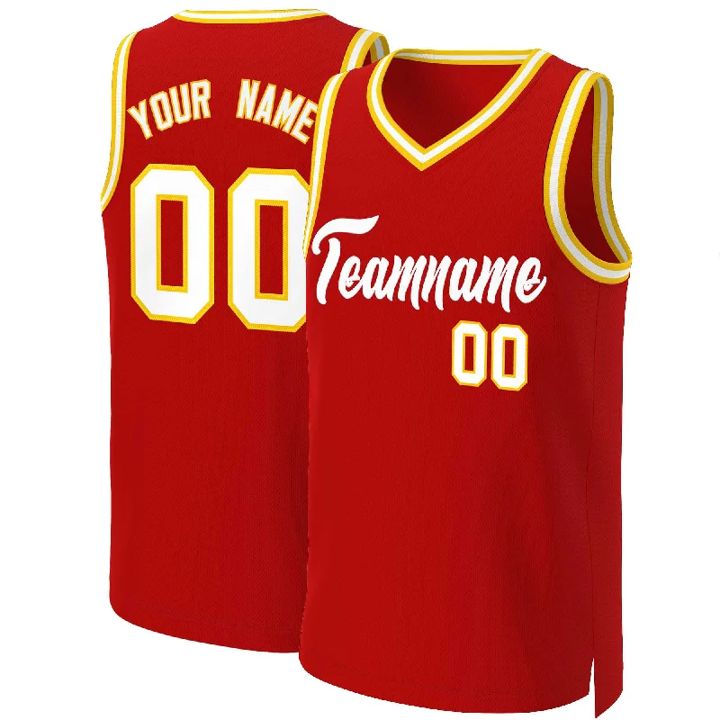 Basketball jersey with breathable fabric for performance-Custom Red White Classic Tops Basketball Jersey