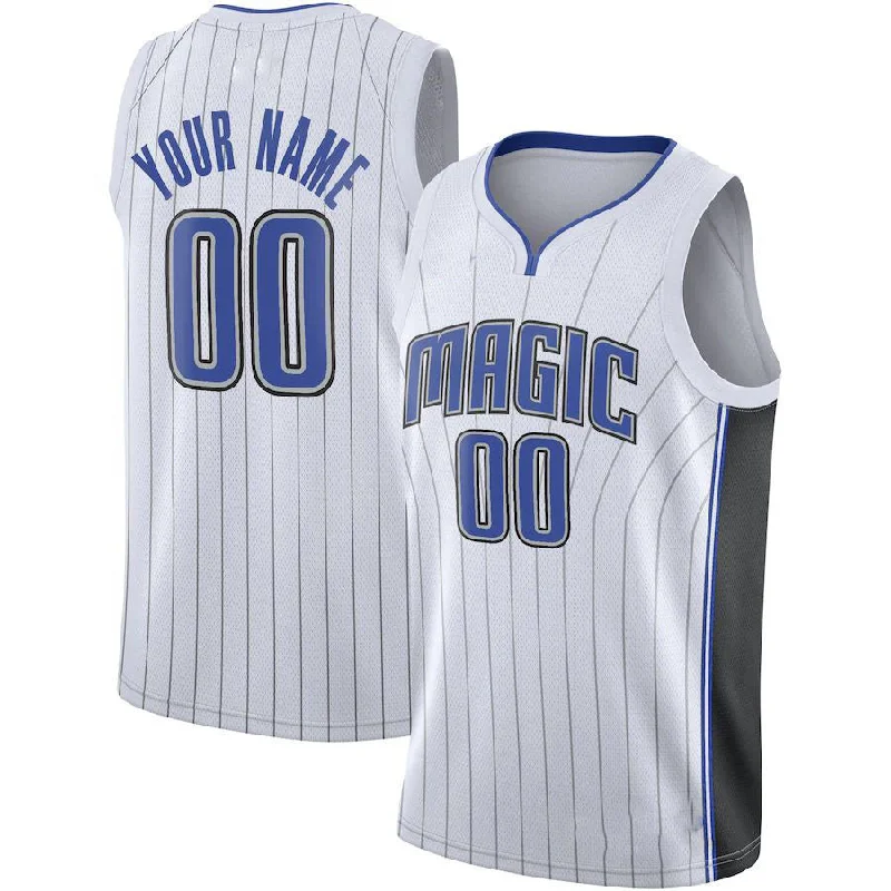 Basketball jersey with lightweight material for optimal movement-Custom O.Magic 2020-21 Swingman Jersey Association Edition White Stitched Basketball Jersey