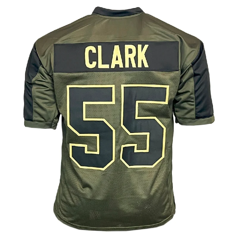 Soccer jersey with long-lasting fabric for durability-Frank Clark Unsigned Salute to Service Football Jersey