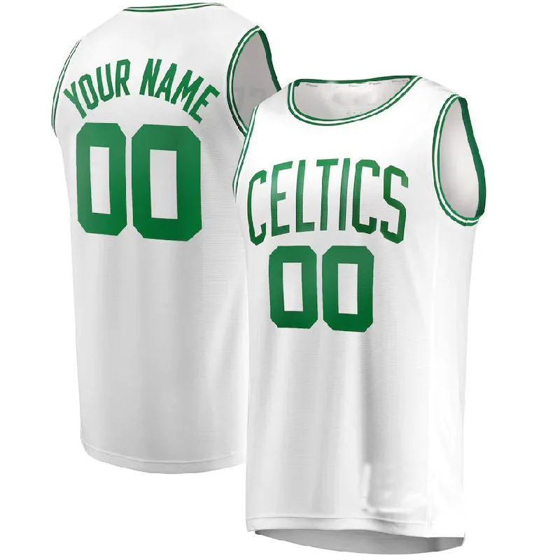 Basketball jersey with stylish design for casual wear-Custom B.Celtics Fanatics Branded Fast Break Replica Jersey Association Edition White American Stitched Basketball Jersey