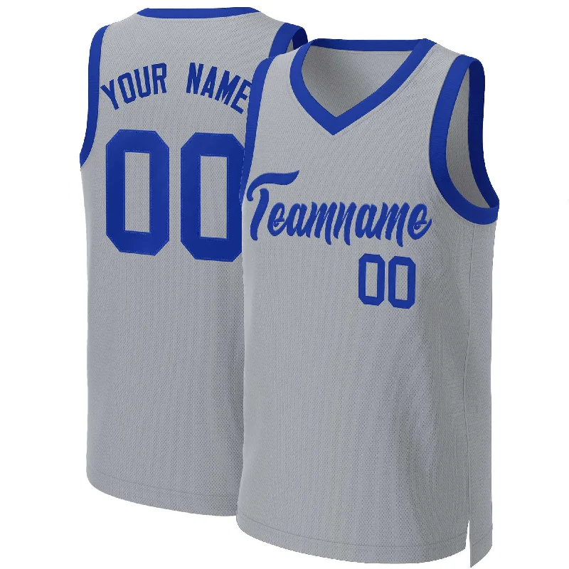 Custom basketball jersey for college basketball teams-Custom Gray Royal Classic Tops Basketball Jersey