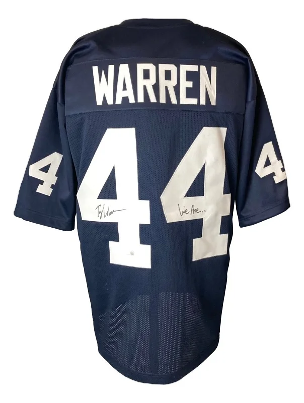 Personalized soccer jersey with embroidered team name-Tyler Warren Penn State Signed Blue Football Jersey We Are Inscribed JSA