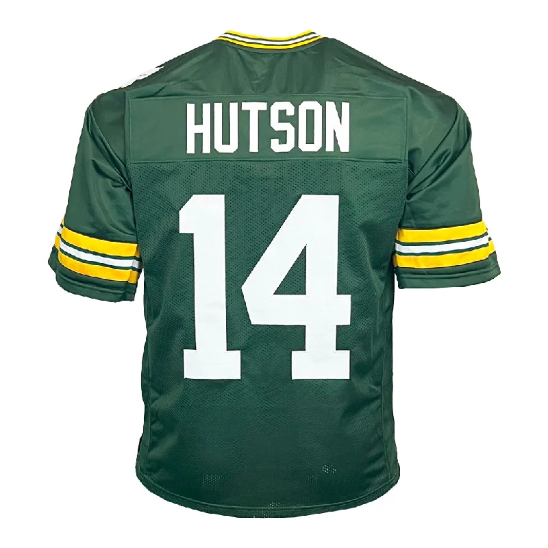 Custom soccer jersey with bright color blocking-Don Hutson Unsigned Green Bay Green Football Jersey