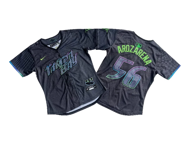 Custom baseball jersey with modern fit for active play-Women's #56 Tampa Bay Rays Randy Arozarena Charcoal 2024 City Connect Limited Player Jersey