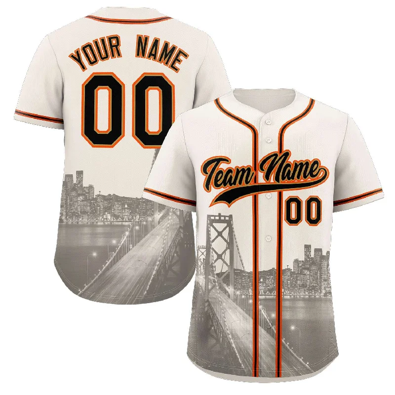 Baseball jersey with bold team logos and symbols-Custom Cream Black-Old Gold San Francisco City Connect Baseball Jersey