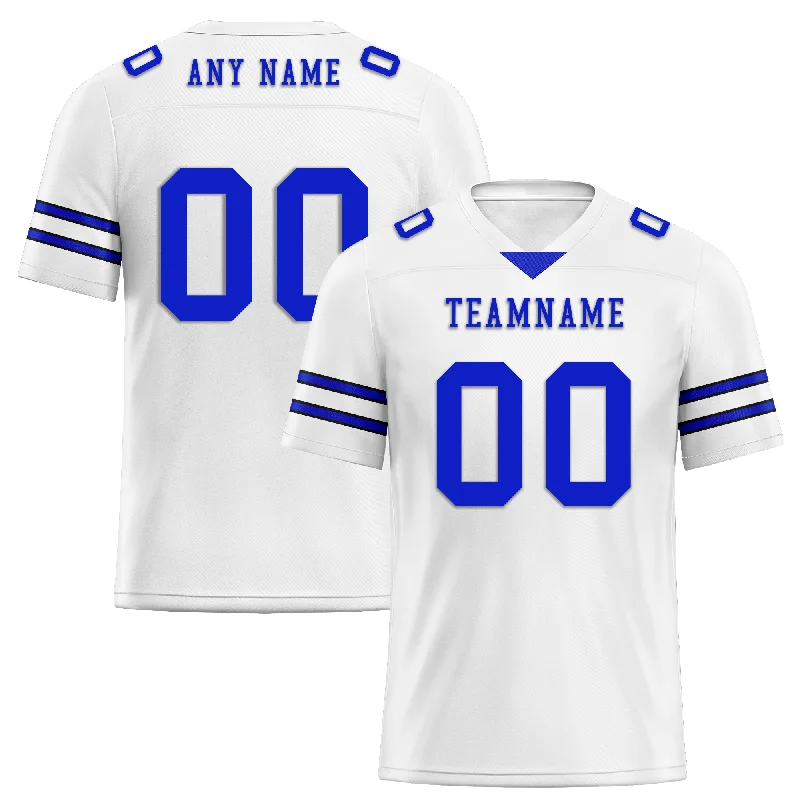 Custom soccer jersey with contrasting sleeves for style-Custom White Classic Style Personalized Authentic Football Jersey FBJ02-bd0a700e