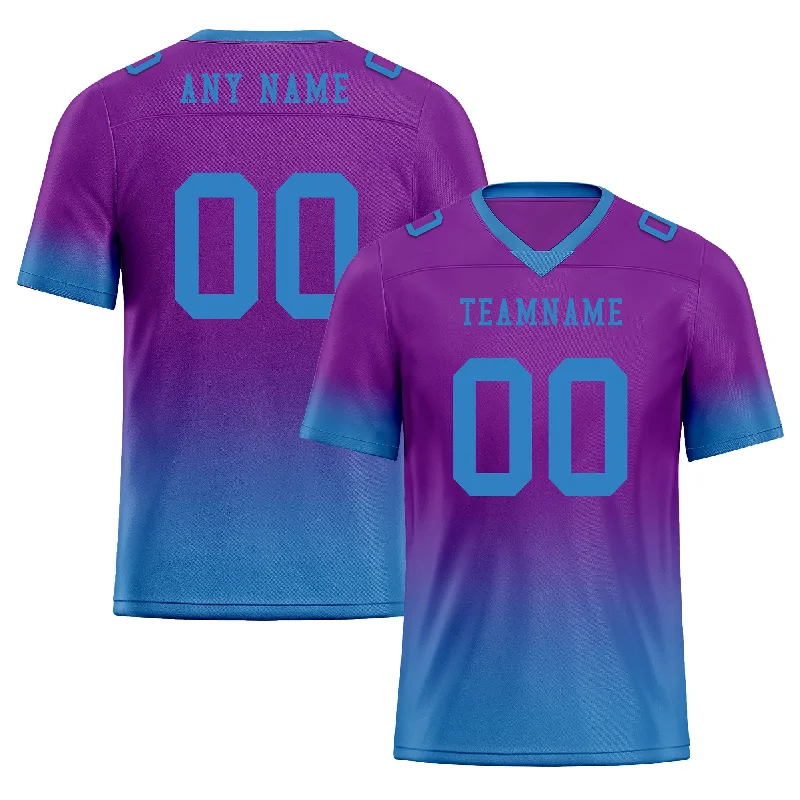 Soccer jersey with contrast details for a modern look-Custom Blue Purple Fade Fashion Personalized Authentic Football Jersey FBJ02-D06108