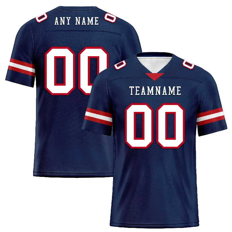 Personalized soccer jersey for fan merchandise-Custom Blue Classic Style Personalized Authentic Football Jersey FBJ02-bd0a70b0