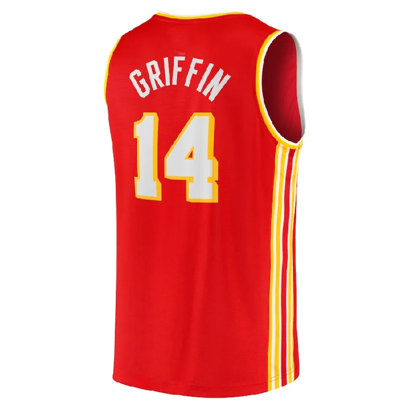 Custom basketball jersey for college basketball teams-A.Hawks #14 AJ Griffin Fanatics Branded 2022 Draft First Round Pick Fast Break Replica Player Jersey Icon Edition Red Stitched American Basketball Jersey