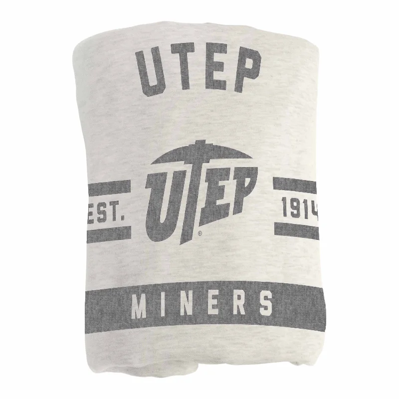 Team home textiles for sports fanatics-UTEP Oatmeal Sweatshirt Blanket