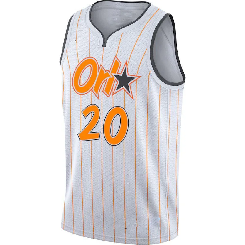 Basketball jersey with wide neck design for easy wear-O.Magic #20 Markelle Fultz 2020-21 Swingman Jersey City Edition White Stitched American Basketball Jersey