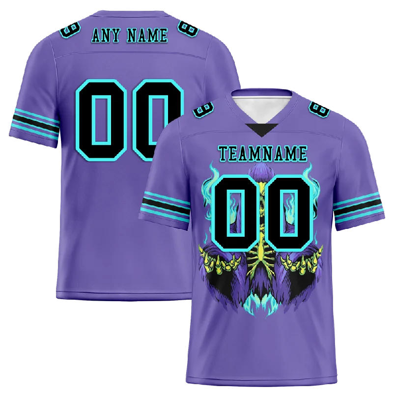 Custom soccer jersey for custom graphics and designs-Custom Purple Skull Fashion Black Personalized Authentic Football Jersey FBJ02-bc0fbad