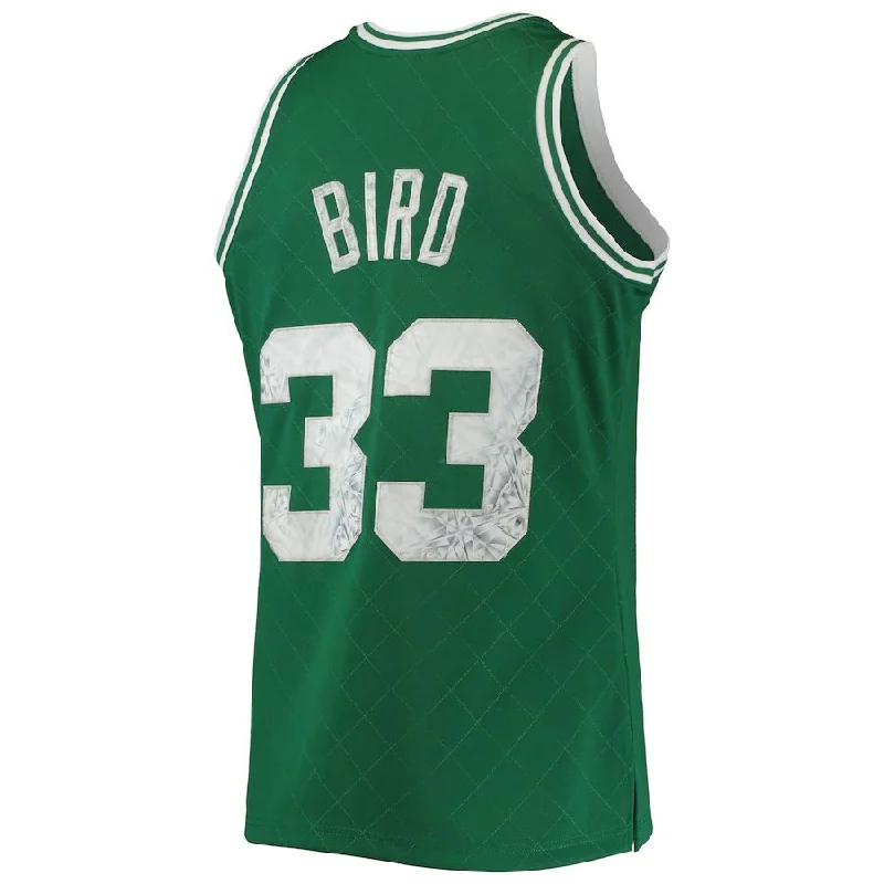 Custom-fit basketball jerseys for men and women-B.Celtics #33 Larry Bird Mitchell & Ness 1996-97 Hardwood Classics NBA 75th Anniversary Diamond Swingman Jersey Kelly Green Stitched American Basketball Jersey