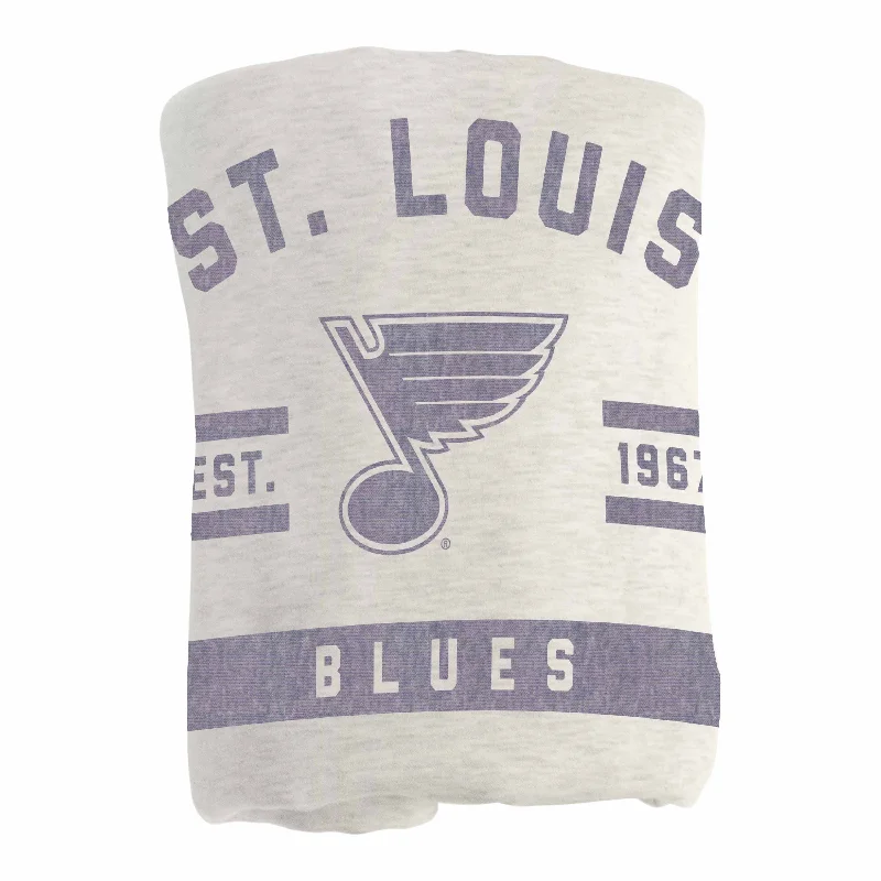 Team home textiles with fan slogans and mottos-St. Louis Blues Oatmeal Sweatshirt Blanket